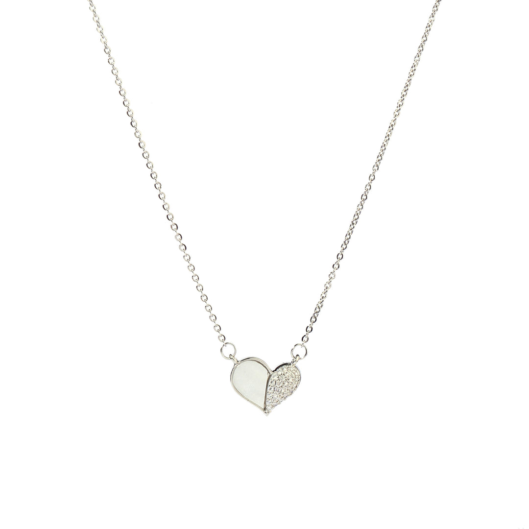 Cutie Studded Heart Gold Necklace