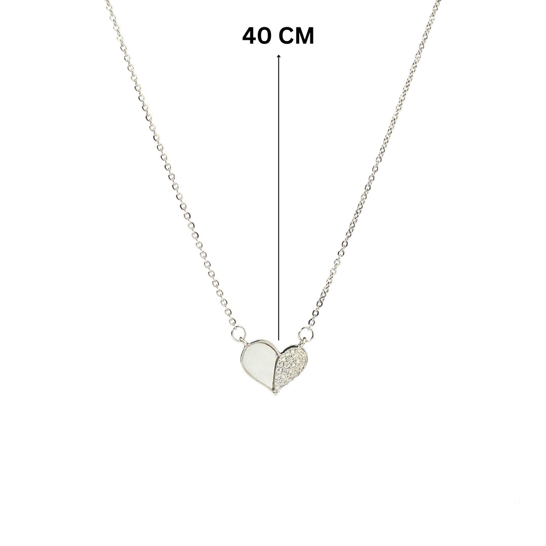 Cutie Studded Heart Gold Necklace