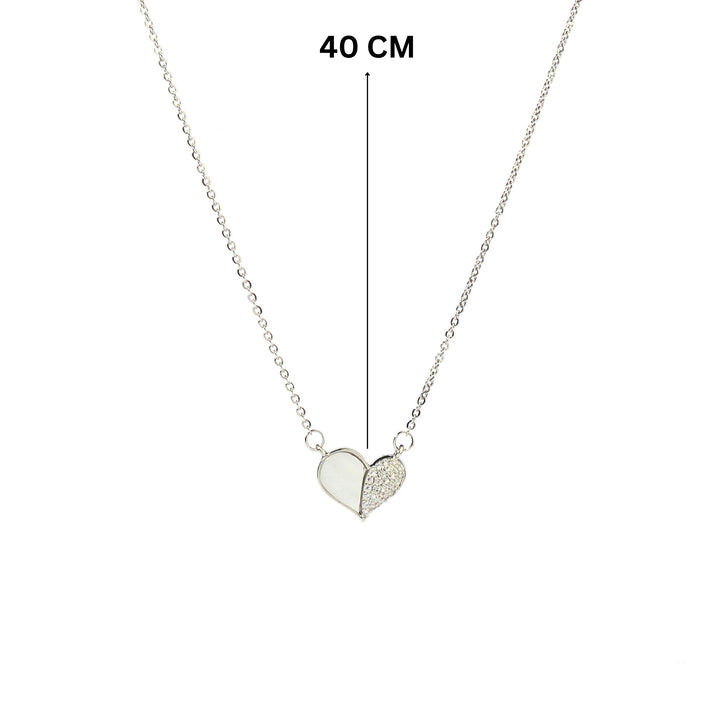 Cutie Studded Heart Gold Necklace