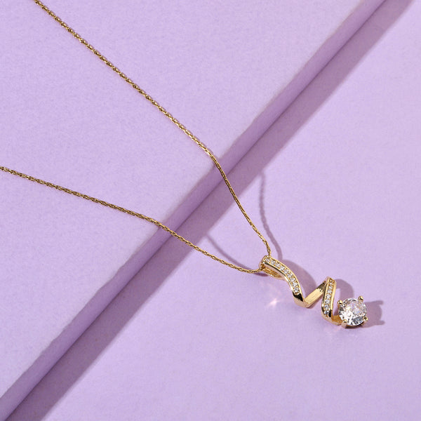 Unwrap Solitaire Gold Necklace