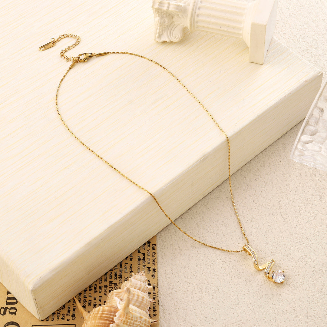 Unwrap Solitaire Gold Necklace - Salty Accessories