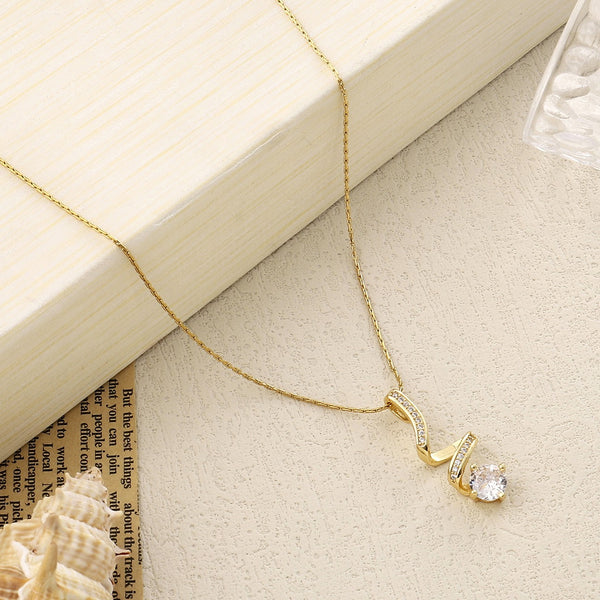 Unwrap Solitaire Gold Necklace