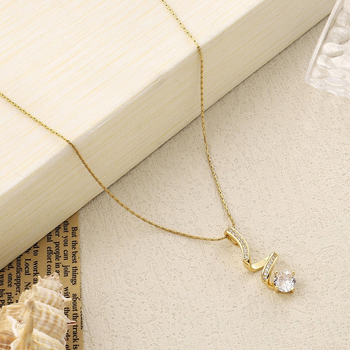 Unwrap Solitaire Gold Necklace