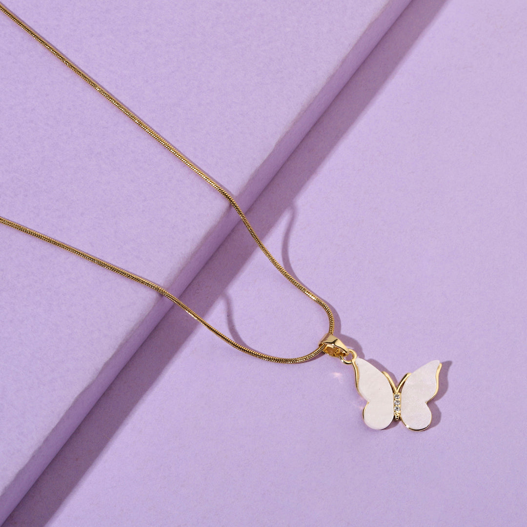 On The Fly Studded Gold Necklace