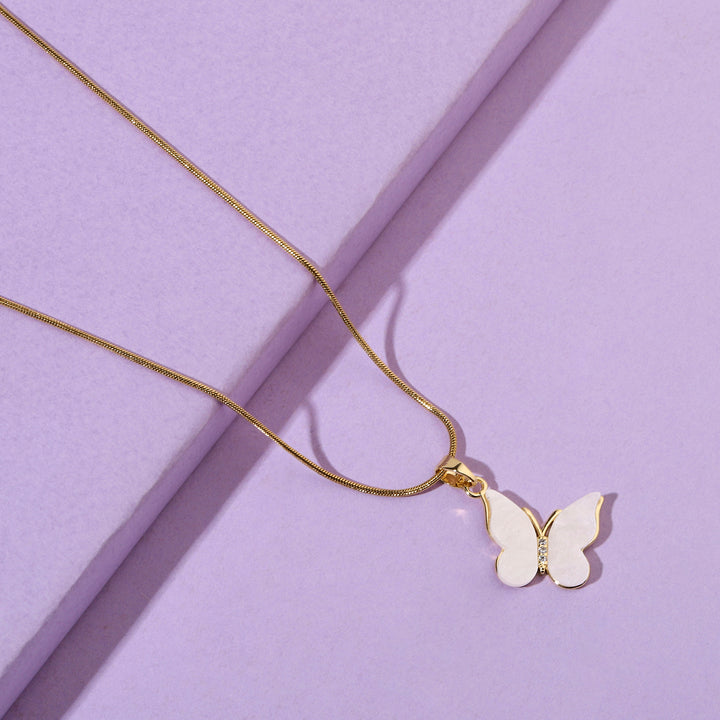 On The Fly Studded Gold Necklace