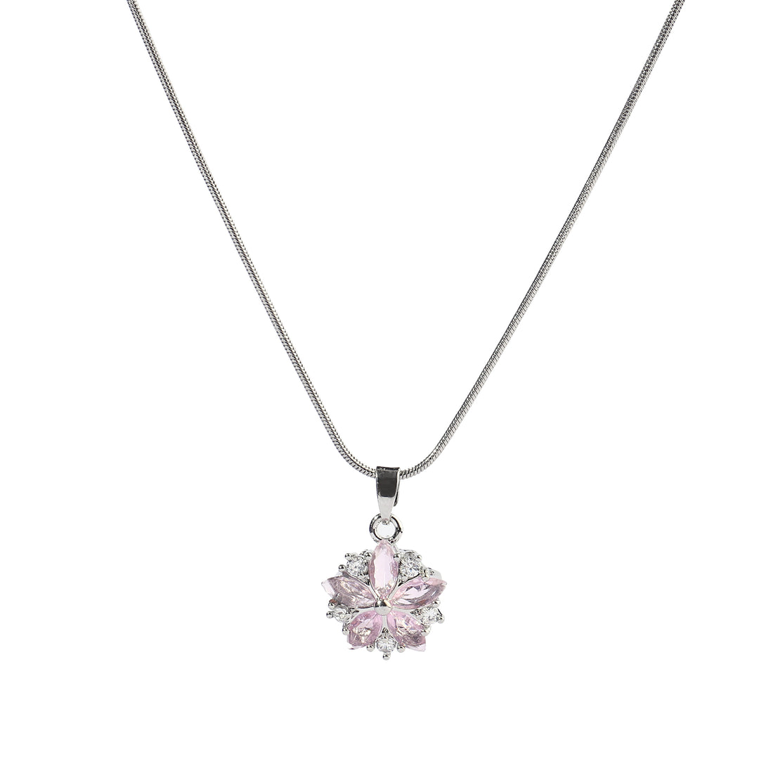 Floral Flake Crystal Necklace - Salty Accessories