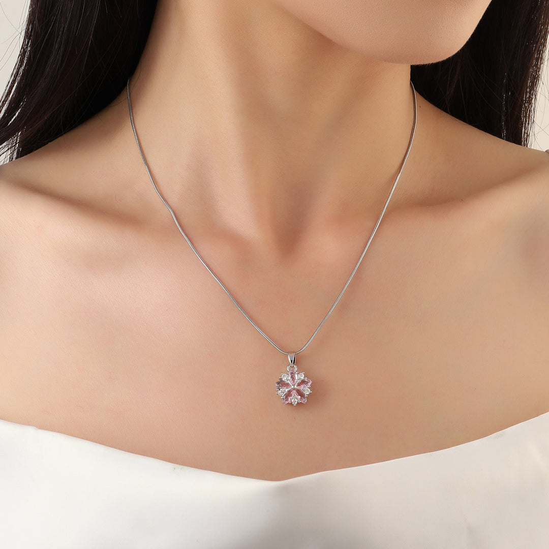 Floral Flake Crystal Necklace