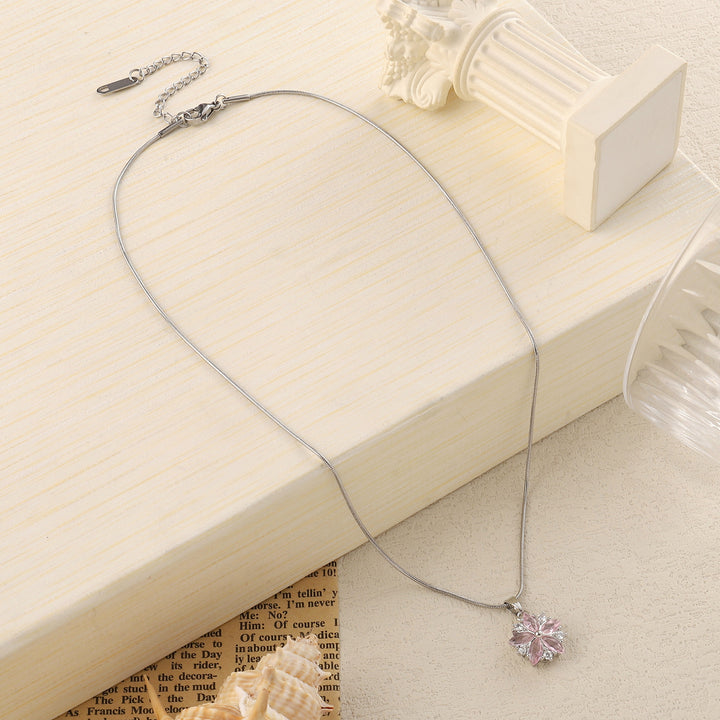 Floral Flake Crystal Necklace