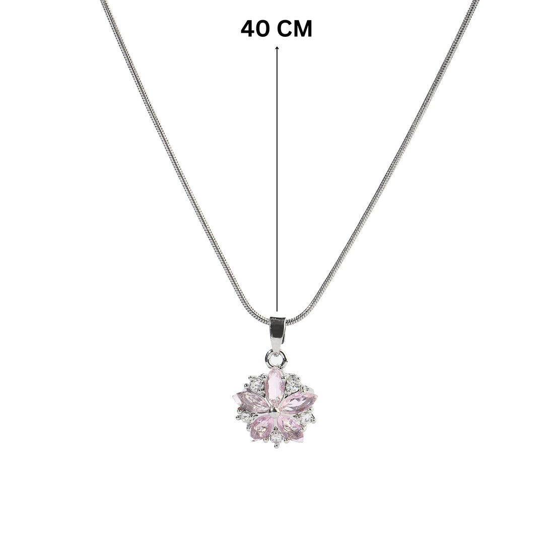 Floral Flake Crystal Necklace