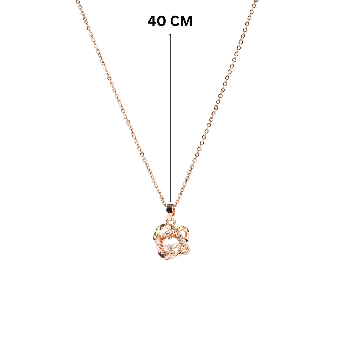 Warpped Solitaire Rosegold Necklace - Salty Accessories