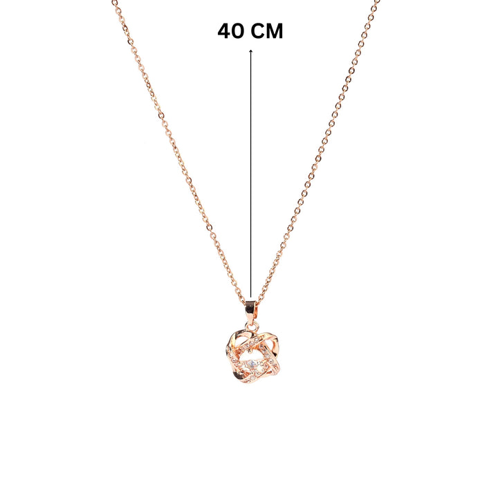 Warpped Solitaire Rosegold Necklace - Salty Accessories