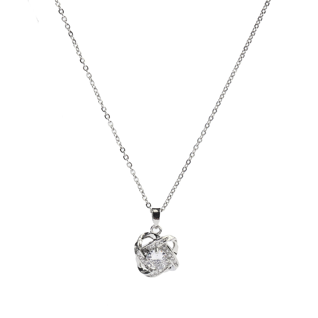 Warpped Solitaire Silver Necklace - Salty Accessories