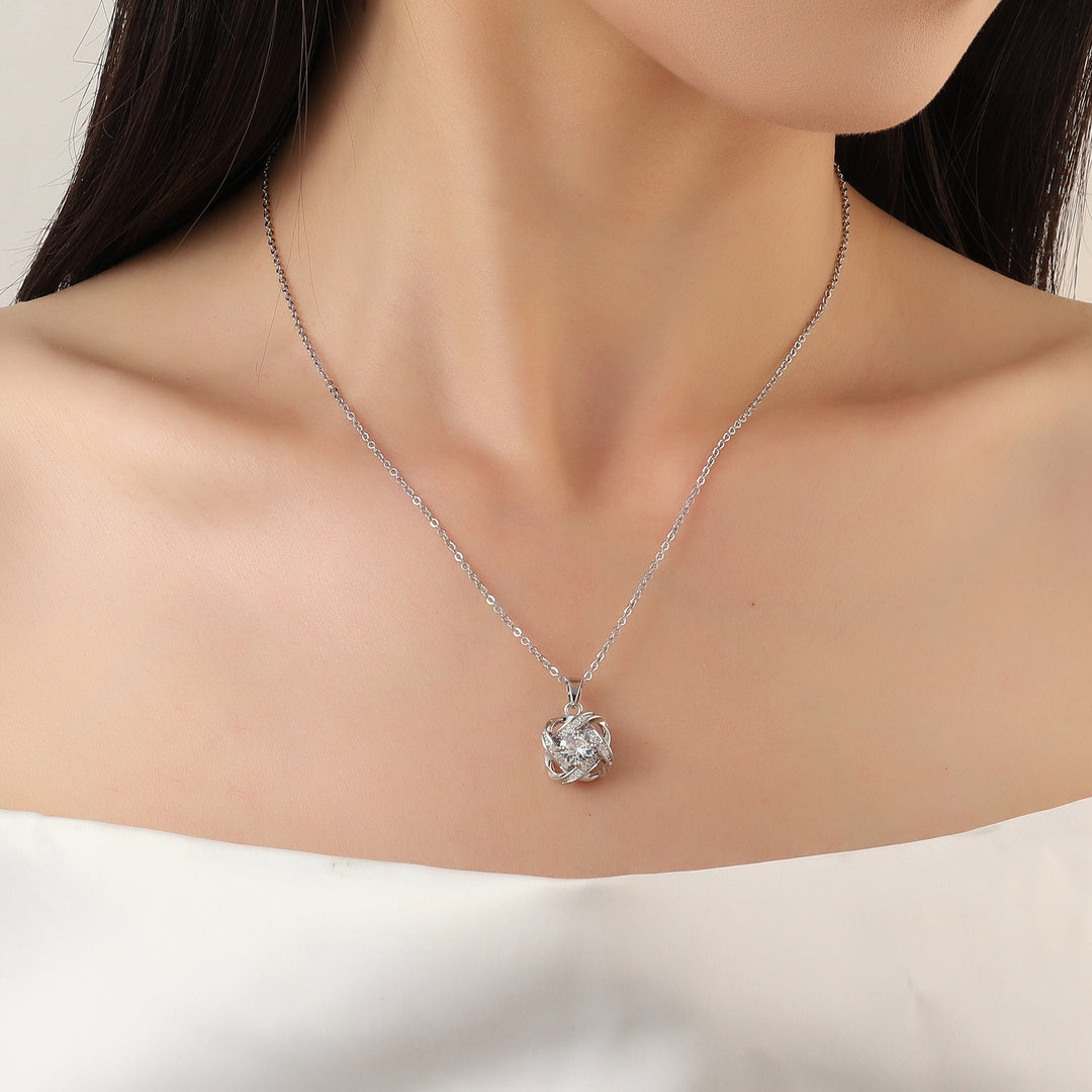 Warpped Solitaire Silver Necklace - Salty Accessories