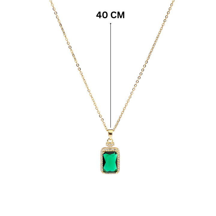 Pretty Emerald Gem Gold Necklace