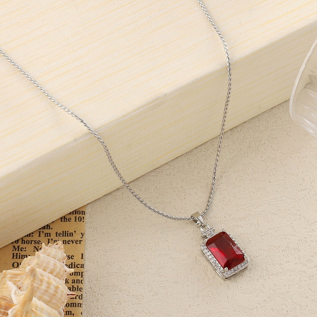 Red Ruby Gem Silver Necklace - Salty Accessories