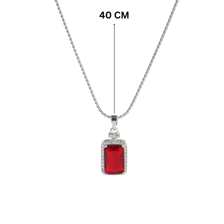 Red Ruby Gem Silver Necklace - Salty Accessories