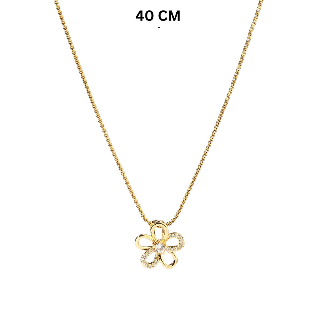 Poshy Crystal Flower Gold Necklace - Salty Accessories