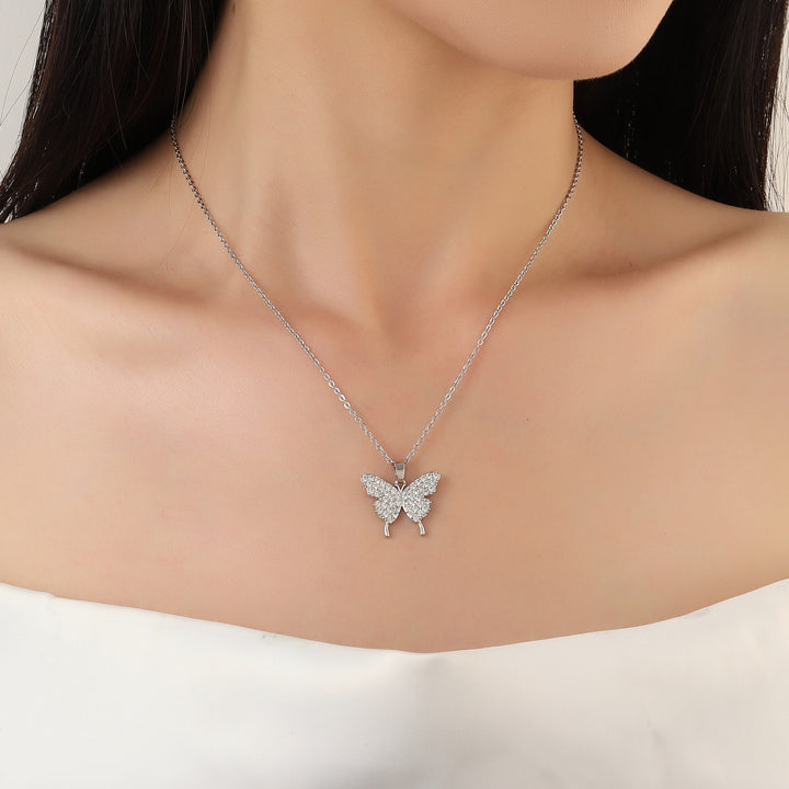 Eirene Butterfly Silver Necklace