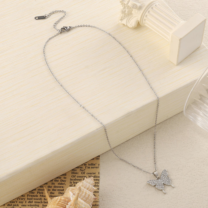 Eirene Butterfly Silver Necklace