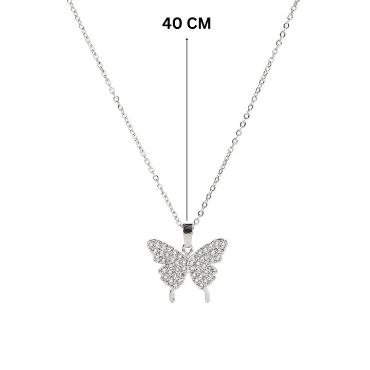 Eirene Butterfly Silver Necklace