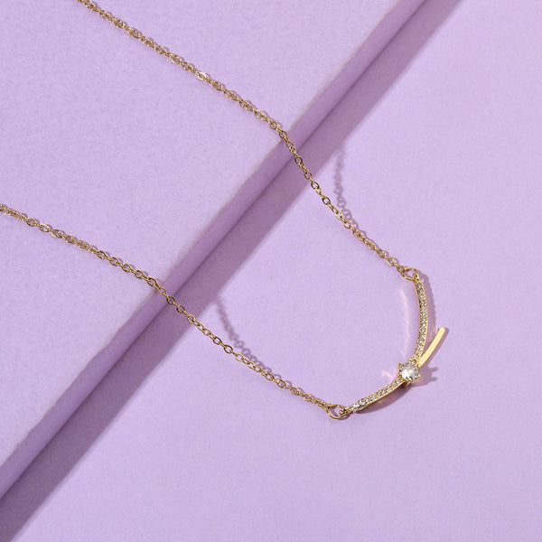 Eliza Crystal Gold Necklace