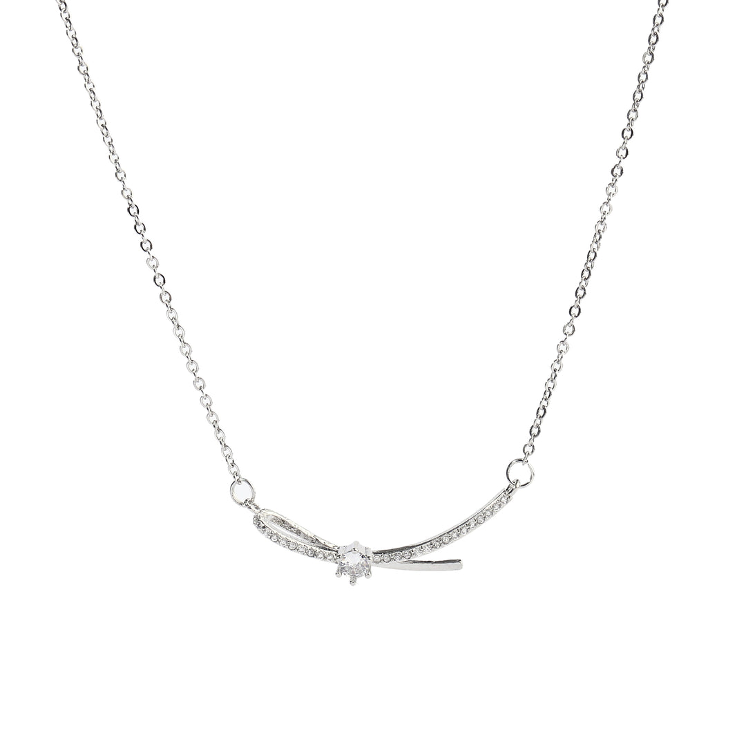 Eliza Crystal Silver Necklace