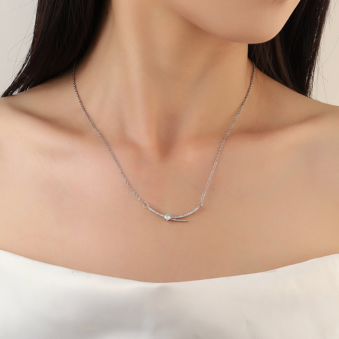 Eliza Crystal Silver Necklace
