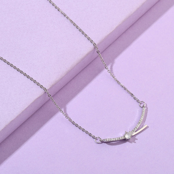 Eliza Crystal Silver Necklace