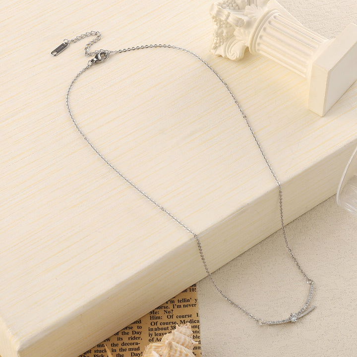 Eliza Crystal Silver Necklace