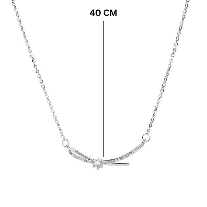 Eliza Crystal Silver Necklace