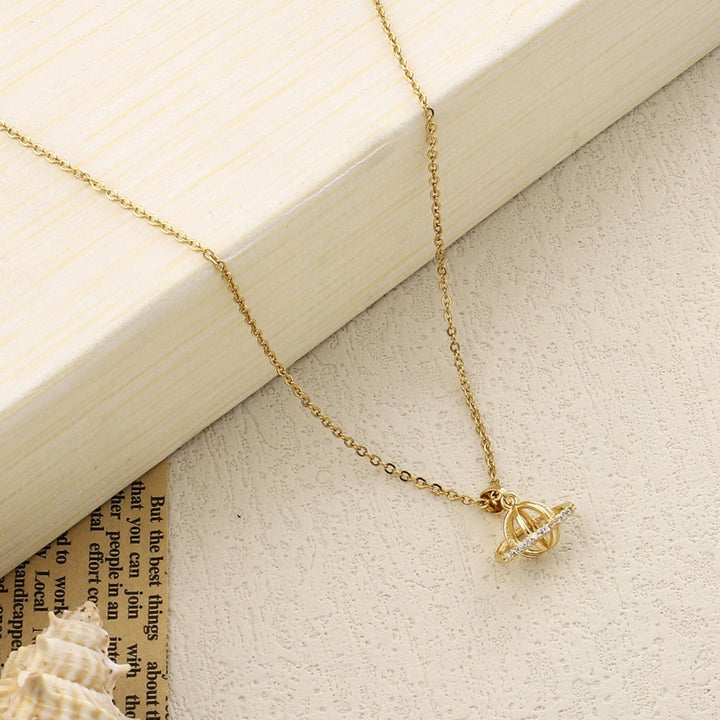 Studded Orbit Gold Necklace - Salty Accessories