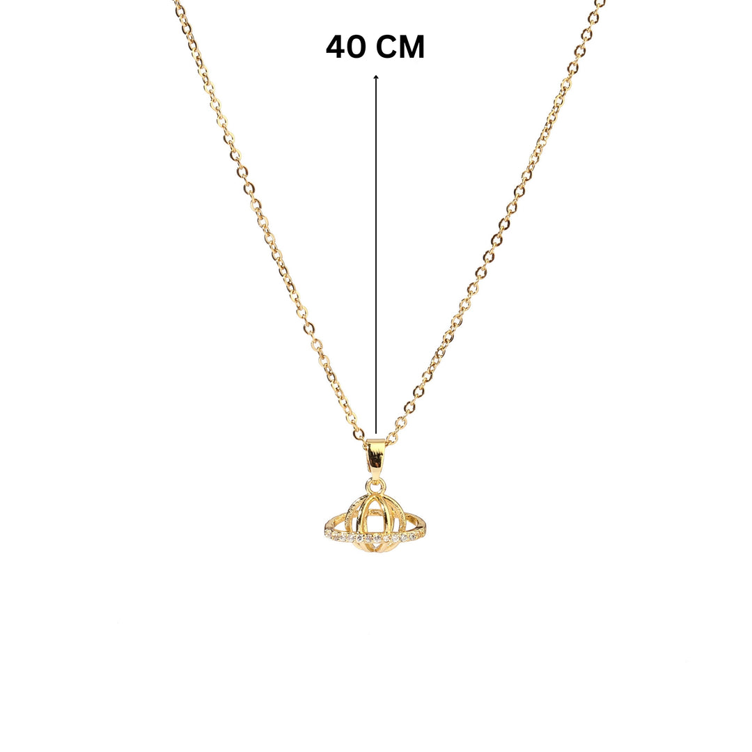 Studded Orbit Gold Necklace