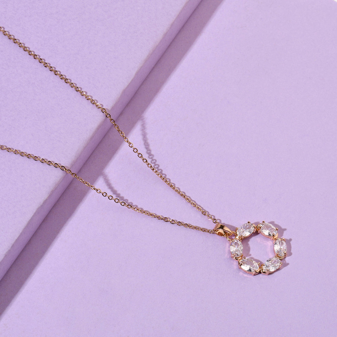 Drea Crystal Rosegold Necklace