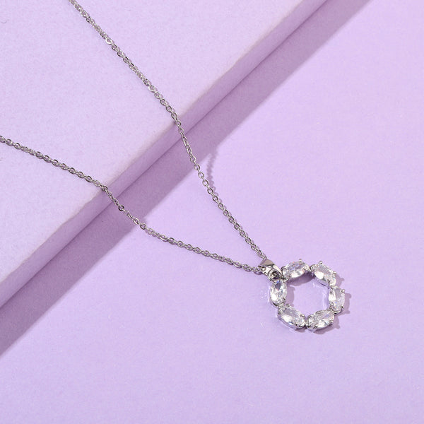 Drea Crystal Silver Necklace