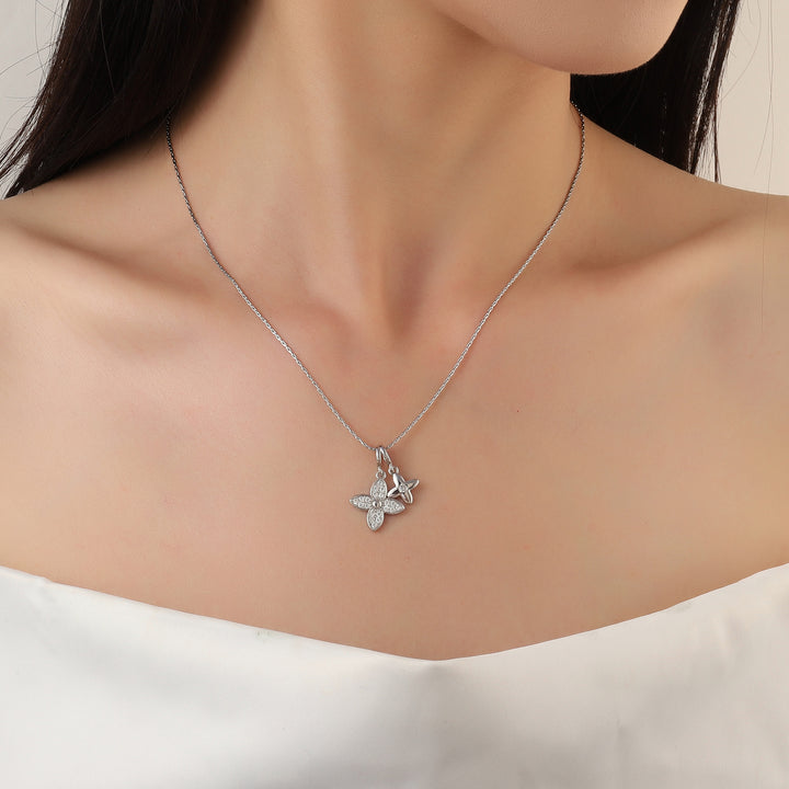 Estelle Studded Silver Necklace
