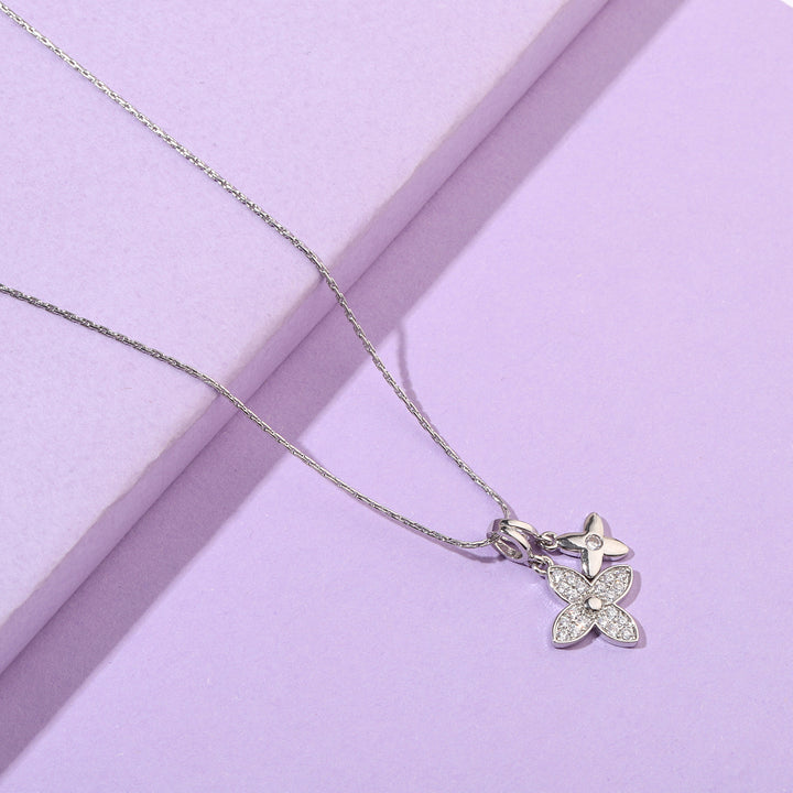 Estelle Studded Silver Necklace