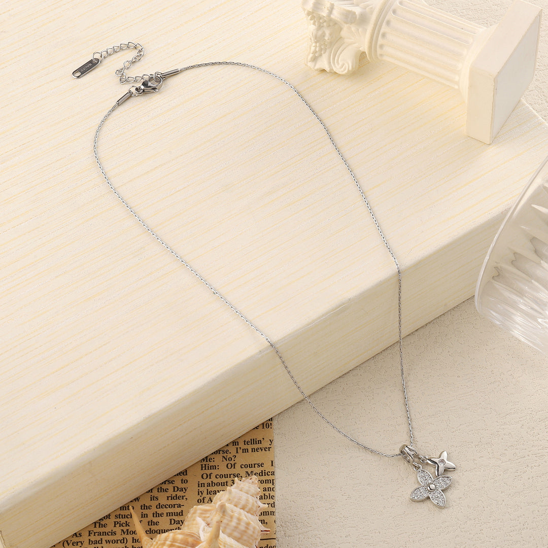 Estelle Studded Silver Necklace