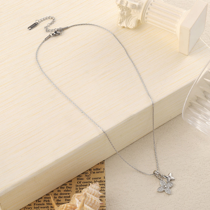 Estelle Studded Silver Necklace