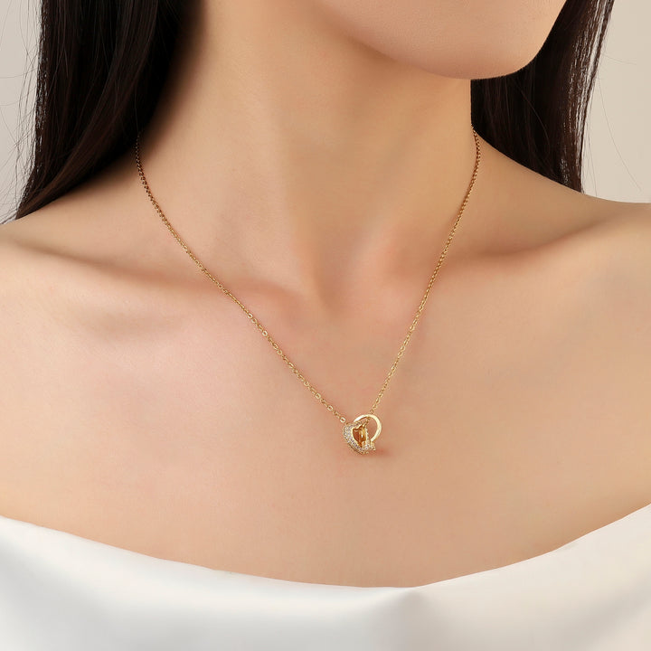 Elvi Ring heart Gold Necklace - Salty Accessories