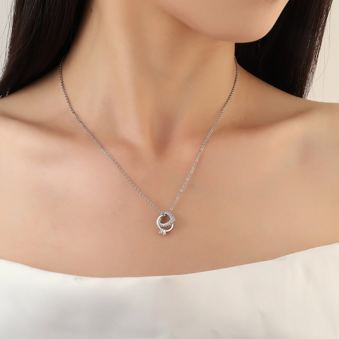 Elvi Ring heart Silver Necklace - Salty Accessories