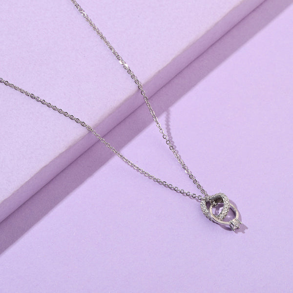 Elvi Ring heart Silver Necklace