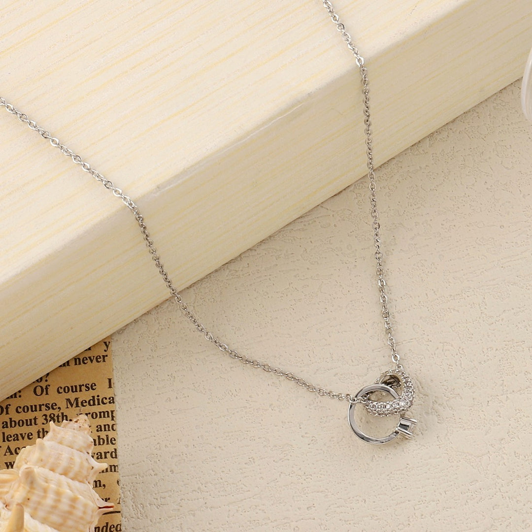 Elvi Ring heart Silver Necklace - Salty Accessories