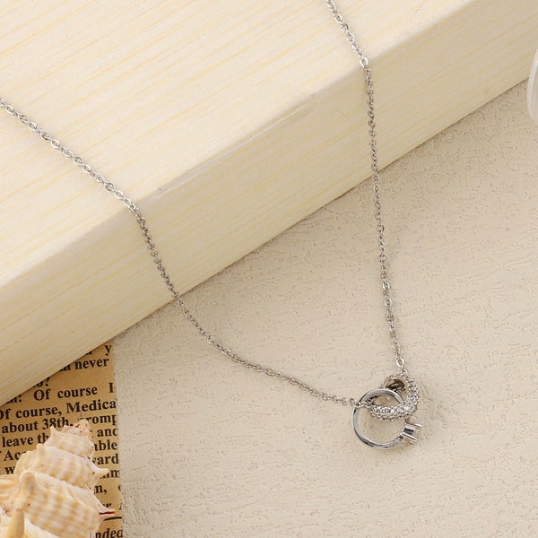 Elvi Ring heart Silver Necklace