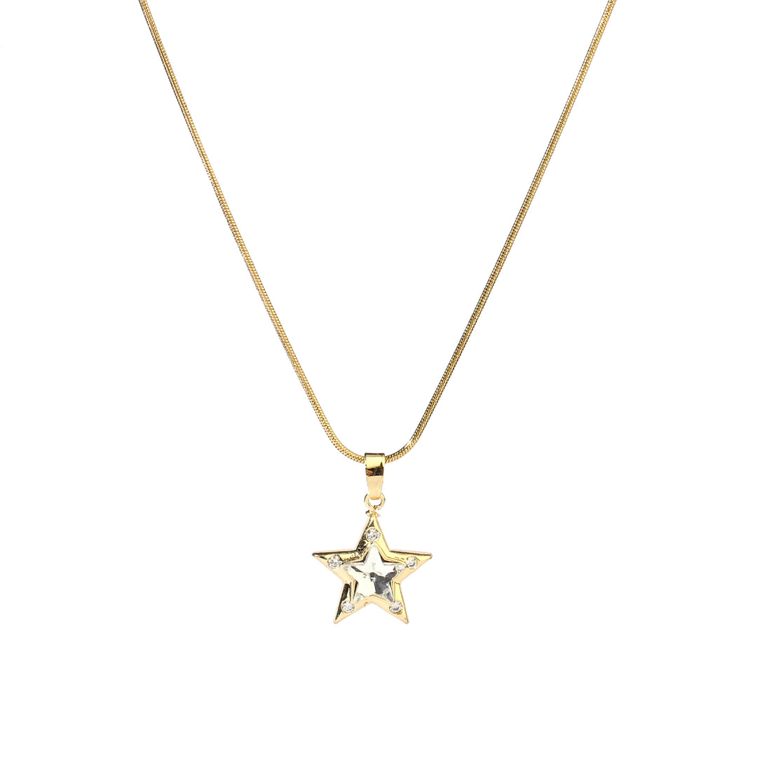 Almas Crystal Star Gold Necklace - Salty Accessories