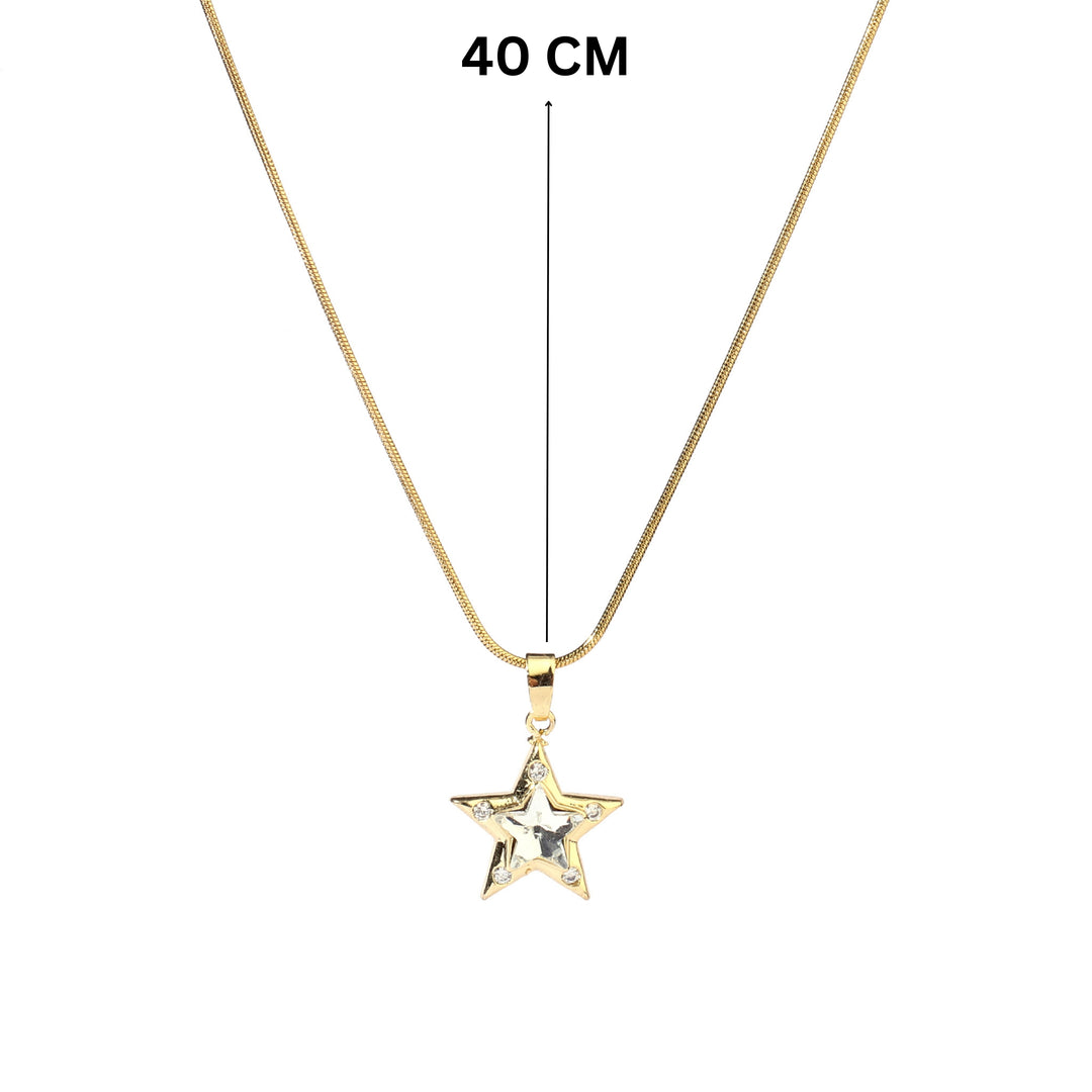 Almas Crystal Star Gold Necklace