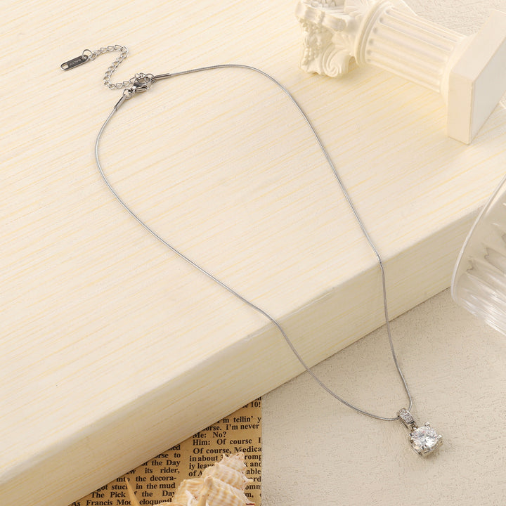 Elea Silver Solitaire Necklace - Salty Accessories