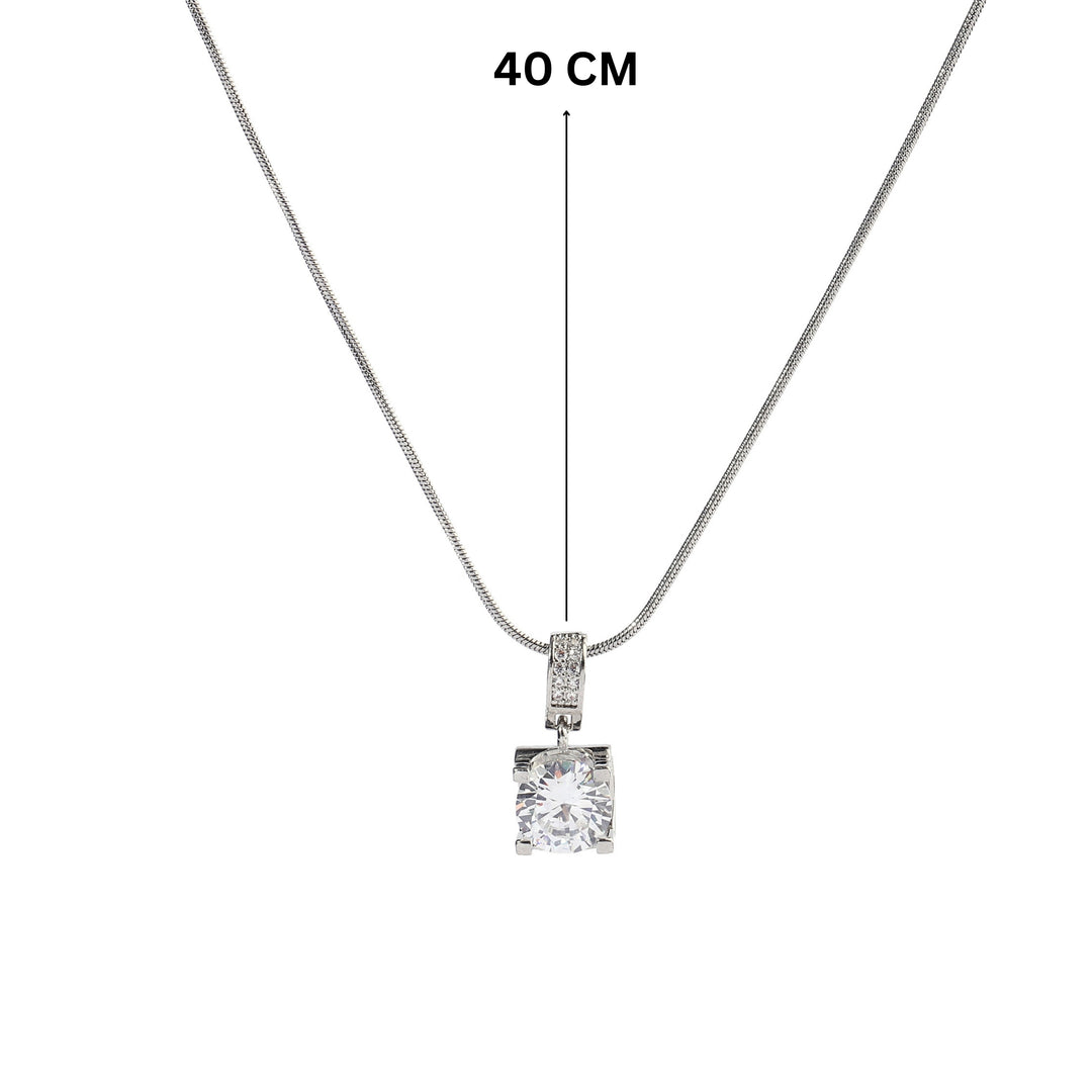 Elea Silver Solitaire Necklace