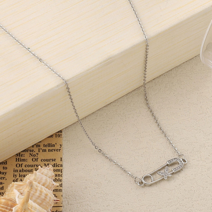 Eowyn Butterfly Pin Silver Necklace - Salty Accessories