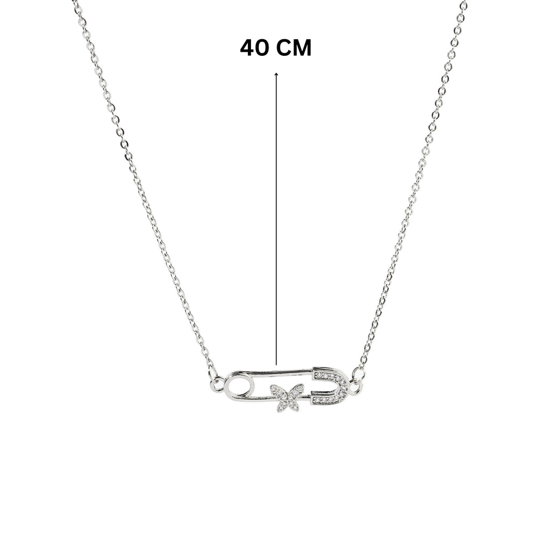 Eowyn Butterfly Pin Silver Necklace - Salty Accessories