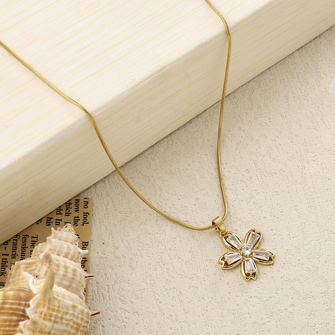 Inola Floral Gold Necklace - Salty Accessories